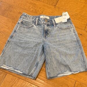 Women Light Blue Denim Shorts hollister
